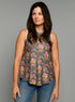 The Tie Back Tank - Floral / Mini Gingham